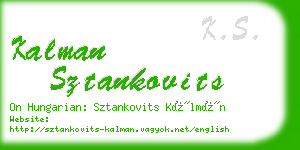 kalman sztankovits business card